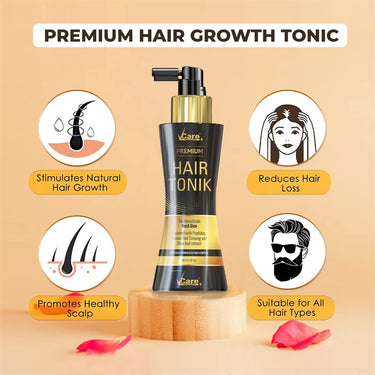 VCare Hair Growth Tonic For Women with Castor Oil and Olive Leaf Extract-Best Scalp Vitalizer Serum for All Hair Type- Control Hair Fall & Strengthens Hair 100ml (Pack Of 2)